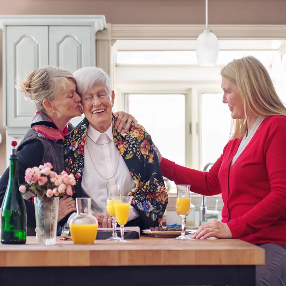 Daughters Celebrate After Moving Elderly Parents To A New Home